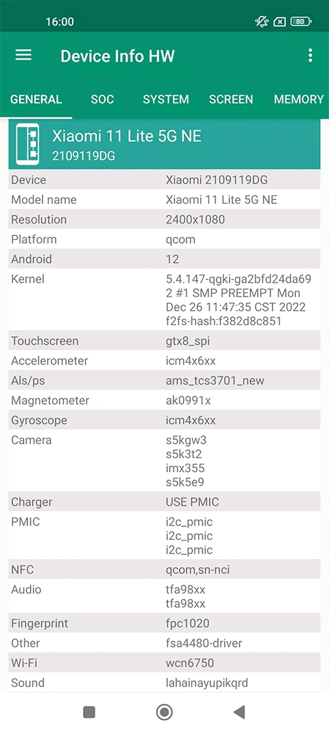 Device Info HW